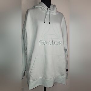 Reebok Women's Plus Large Logo Hoodie with Pocket in "surf spray green" Sz 3XL